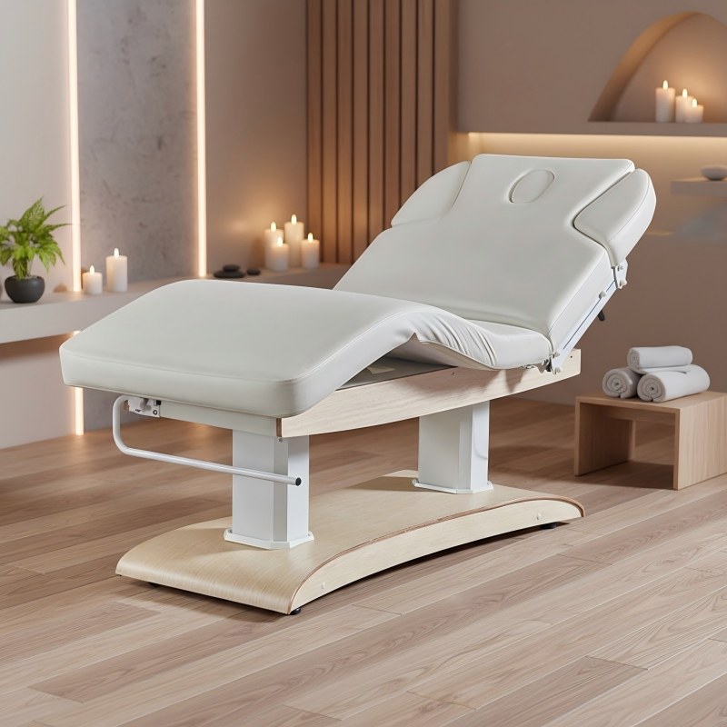 Spa Wellness Health - Электрический массажный стол с деревянной текстурой