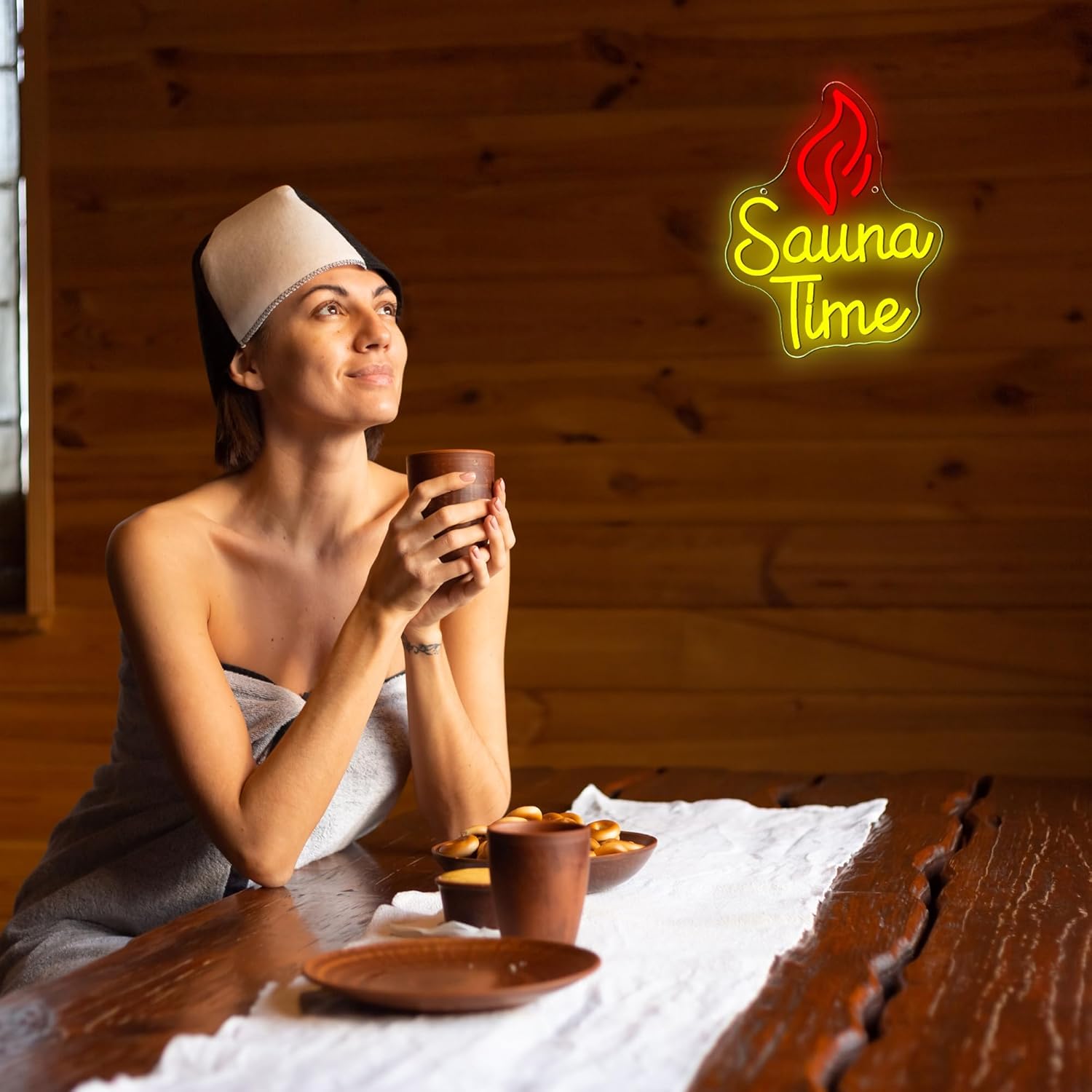 Неоновая вывеска «Sauna Time»  – обзор и цена Spa Wellness Gym