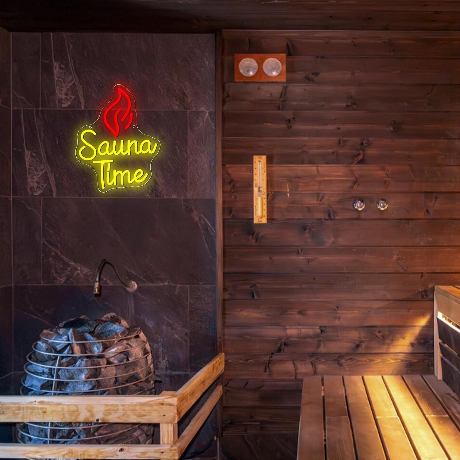 Неоновая вывеска Sauna Time с  – обзор и цена Spa Wellness Gym
